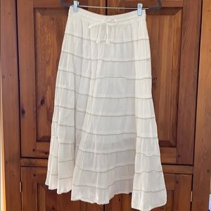 White and silver maxi skirt